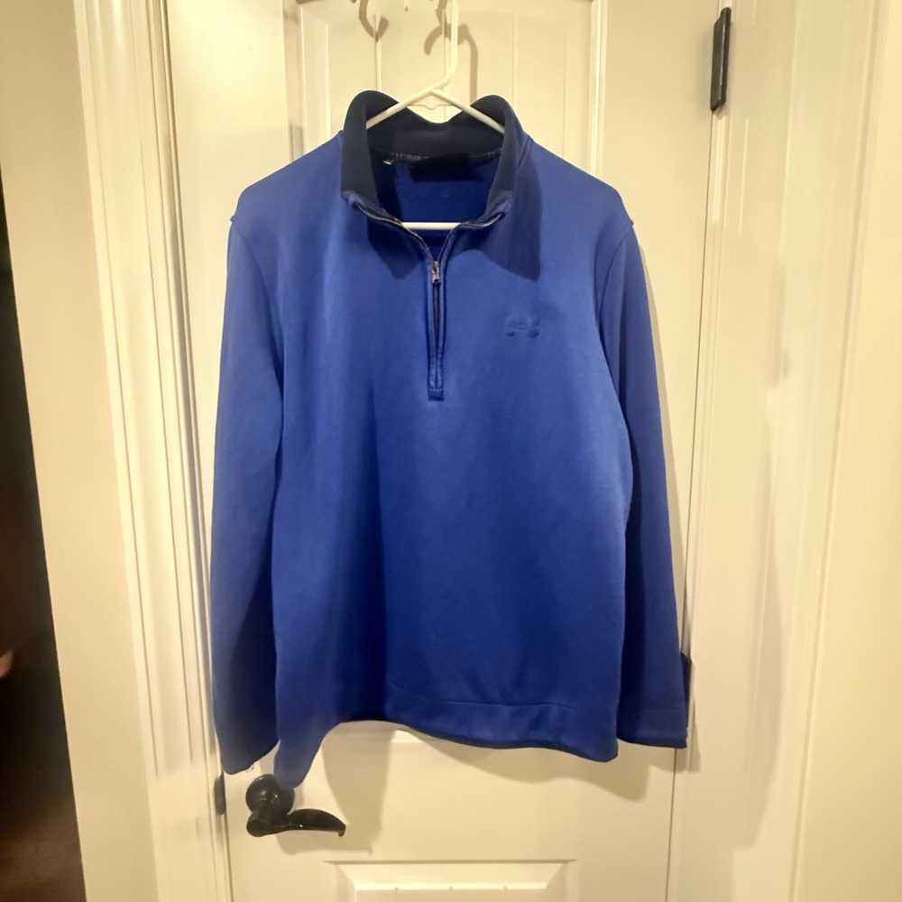 Under Armour Golf Mens Royal Blue Quarter Zip Fleece Pullover 1359971 Large